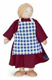 Αγρότισσα Ξύλινη Κούκλα για Κουκλόσπιτο Pin Toys