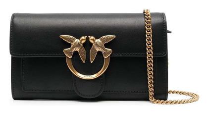 Love Bag Μεγάλο Δερμάτινο Γυναικείο Πορτοφόλι Μαύρο Pinko