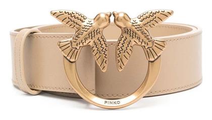 Love Berry H4 Δερμάτινη Γυναικεία Ζώνη Μπεζ Pinko