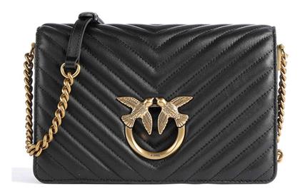 Love Click Classic Δερμάτινη Γυναικεία Τσάντα Pinko