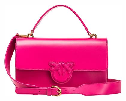 Love One Classic Δερμάτινη Γυναικεία Τσάντα Ώμου Ροζ Pinko