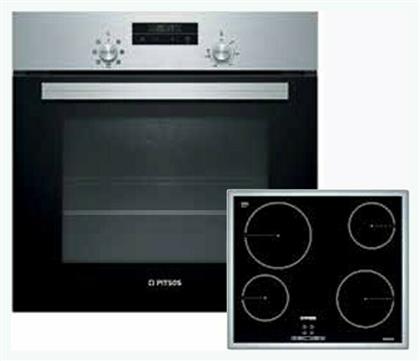 Άνω Πάγκου με Κεραμικές Εστίες Inox PH10M40X1 + CRE645S06 Pitsos
