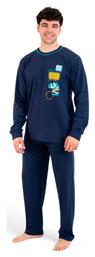 Πιτζάμα Ανδρική Βαμβακερή Mountain Blue Nc730-24-02-μπλε Nina Club