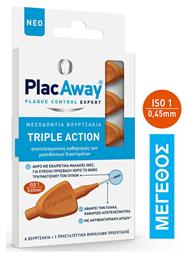 Triple Action Μεσοδόντια Βουρτσάκια 0.45mm Πορτοκαλί 6τμχ PlacAway