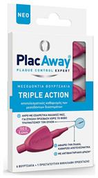 PlacAway Triple Action Μεσοδόντια Βουρτσάκια 0.4mm Ροζ 6τμχ