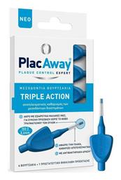 PlacAway Triple Action Μεσοδόντια Βουρτσάκια 0.6mm Μπλε 6τμχ