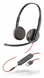 Blackwire 3225 On Ear Multimedia Ακουστικά με μικρόφωνο και σύνδεση 3.5mm Jack / USB-A Plantronics