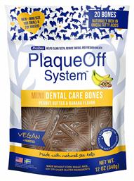 Mini Dental Care Bones Οδοντικό Stick Σκύλου κατά της Κακοσμίας με Μπανάνα & Φυστικοβούτυρο 340gr Plaque Off