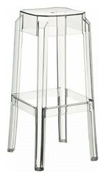 Πλαστικό Σκαμπό Μπαρ Εξωτερικού Χώρου Fox 75 Clear 36x36x75εκ. Siesta Exclusive