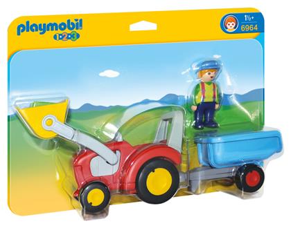 123 Τρακτέρ με ρυμουλκούμενο για 1.5 ετών Playmobil