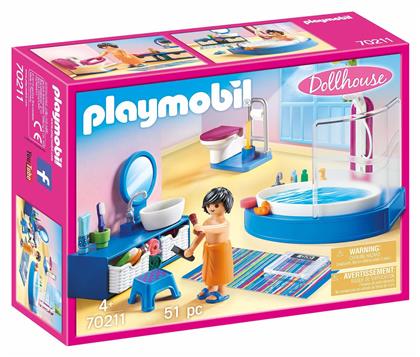 Dollhouse Πολυτελές Λουτρό με Μπανιέρα για 4 ετών Playmobil