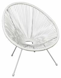 Πολυθρόνα Acapulco Λευκή 73x76x89εκ. Woodwell