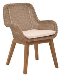 Πολυθρόνα Charlen 60x67x84cm Φυσική / Κρεμ - Pakketo