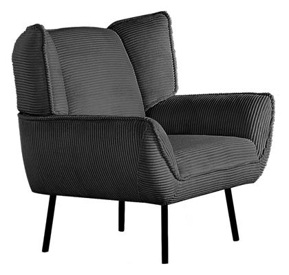 Πολυθρόνα Emerald 83x83x92cm Ανθρακί - Woodwell