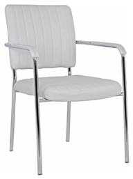 Πολυθρόνα Επισκέπτη με Μπράτσα Λευκή 56.5x59x85cm 4τμχ - HomeMarkt
