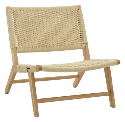 Πολυθρόνα Εξωτερικού Χώρου Rattan Φυσικό 68x69x74εκ. Pakketo