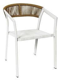 Πολυθρόνα Parma Άσπρο, Φυσικό 55x58x78εκ. Woodwell