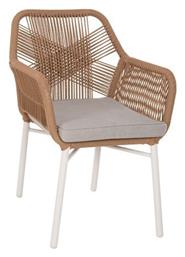 Πολυθρόνα Topin Λευκό-Καφέ-Γκρι 57x65x84εκ. HomeMarkt