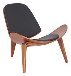 Πολυθρόνα Vilma 90x73x75cm Μαύρο - Καρυδί - Pakketo από το Designdrops