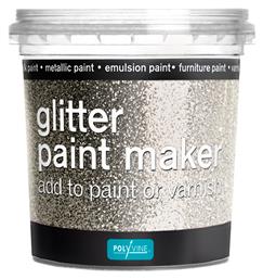 Χρώμα Τεχνοτροπίας Glitter Paint Maker 0.075kg Ασημί Polyvine