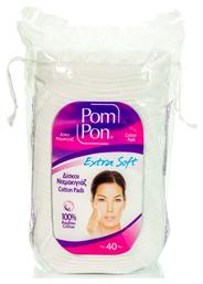 Mega Extra Soft Δίσκοι Ντεμακιγιάζ από 100% Βαμβάκι 40τμχ Pom Pon