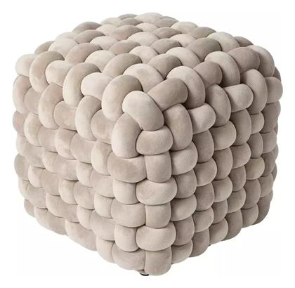 Πουφ Σκαμπό Beige 43x43x40cm - Das Home