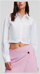 Πουκαμισο Crop Poplin Shirt 241w1602 100 White - Karl Lagerfeld