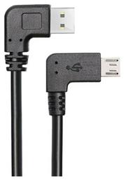 Angle (90°) USB 2.0 to micro USB Cable Μαύρο 0.5m (CAB-U132) Powertech