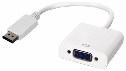 Display Port to VGA Μετατροπέας DisplayPort male σε VGA female Λευκό Powertech