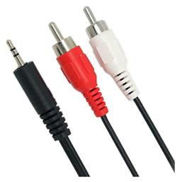 Καλώδιο 3.5mm male - RCA male Μαύρο 1.5m (CAB-R007) Powertech