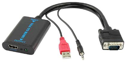Μετατροπέας 3.5mm / USB-A / VGA male σε HDMI female (CAB-H070) Powertech