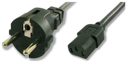 Schuko - IEC C13 Cable 1.5m Μαύρο (CAB-P006) Powertech