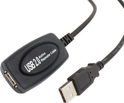 USB 2.0 Cable USB-A male - USB-A female Μαύρο 25m (CAB-U056) Powertech