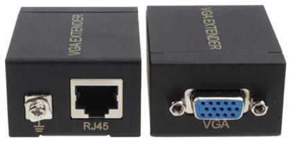 VGA Signal Extender, Digital to Analog L/R Audio, έως 60m SLOT-019 Powertech