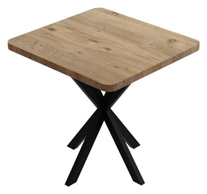 Prestone Τετράγωνο Τραπεζαρίας Oak μελαμίνης-μαύρο 70x70x75εκ. 321-000081 - Pakketo