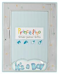 Κορνίζα Ασημένια It's A Boy Μπλε 9x13cm Prince Silvero