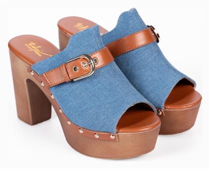 Ψηλά Clogs Ζωνάκι Τζιν - Issue Fashion