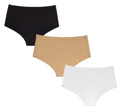 Ψηλόμεσα Γυναικεία Slip 3Pack χωρίς Ραφές Πολυχρωμο - Pinguino