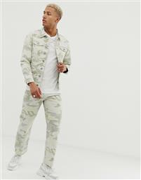 Pull&Bear jacket in stone camo print-Beige από το Asos