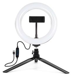 Ring Light LED Ring Vlogging 20cm 3200-6500K με Επιτραπέζιο Τρίποδο και Βάση για Κινητό Puluz