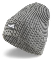 Classic Beanie Ανδρικός Σκούφος με Rib Πλέξη σε Γκρι χρώμα Puma