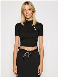Puma Classics Κοντομάνικο Crop Top Μαύρο από το Modivo