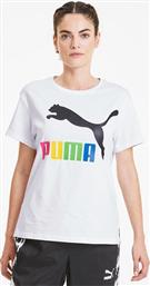 Puma Classics Γυναικείο T-shirt Λευκό με Στάμπα από το Z-mall