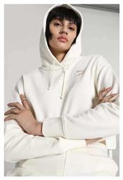 Cropped Γυναικείο Φούτερ με Κουκούλα Λευκό Puma