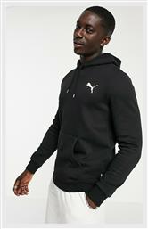 Essentials Ανδρικό Φούτερ με Κουκούλα και Τσέπες Fleece Μαύρο Puma