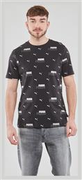 Essentials Ανδρικό T-shirt Μαύρο με Στάμπα Puma