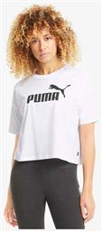 Puma Essentials Γυναικείο Αθλητικό Crop T-shirt Λευκό