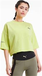 Puma Evide Κοντομάνικο Crop Top Κίτρινο από το Sportcafe