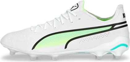 Puma King Ultimate FG/AG Χαμηλά Ποδοσφαιρικά Παπούτσια με Τάπες Λευκά