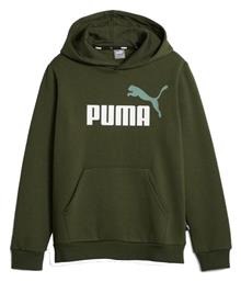 Puma Παιδικό Φούτερ με Κουκούλα και Τσέπες Χακί